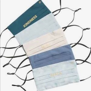 ATHLETA 5 pack face masks-unisex- w/ ear adjusters.Assorted colors
